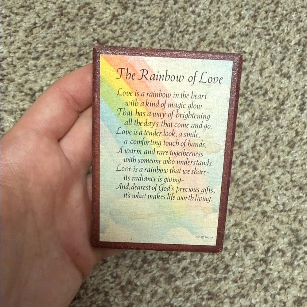 Vintage Rainbow of Love Mini Plaque Magnet